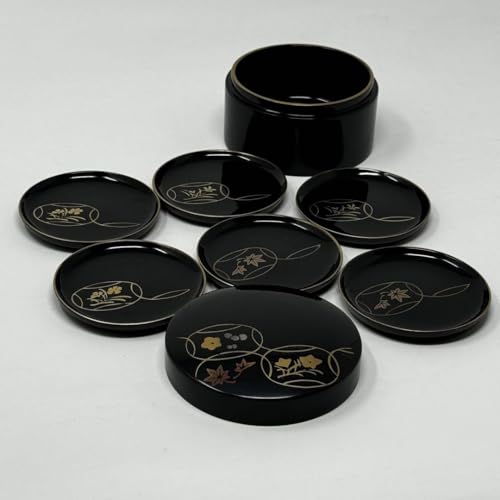 【象彦】 京漆器 花黒 京都 京漆匠 菓子盆 漆塗 漆器 赤黒漆器 A0147 象彦】 京漆器 花黒 京都 京漆匠 菓子盆 漆塗 漆器 赤黒漆器